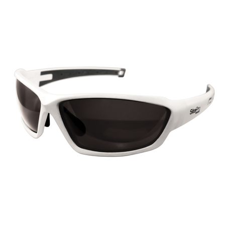 SITEPRO RS21 Custom-Fit White Safety Eyewear W/ Non-Polarized Smoke Lens 24-RS21W